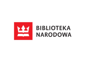 Grafika przedstawia logotyp Biblioteki Narodowej. Biała korona na czerwonym tle w krztałsie kwadratu. Obok po prawej napis BIBLIOTEKA NARODOWA